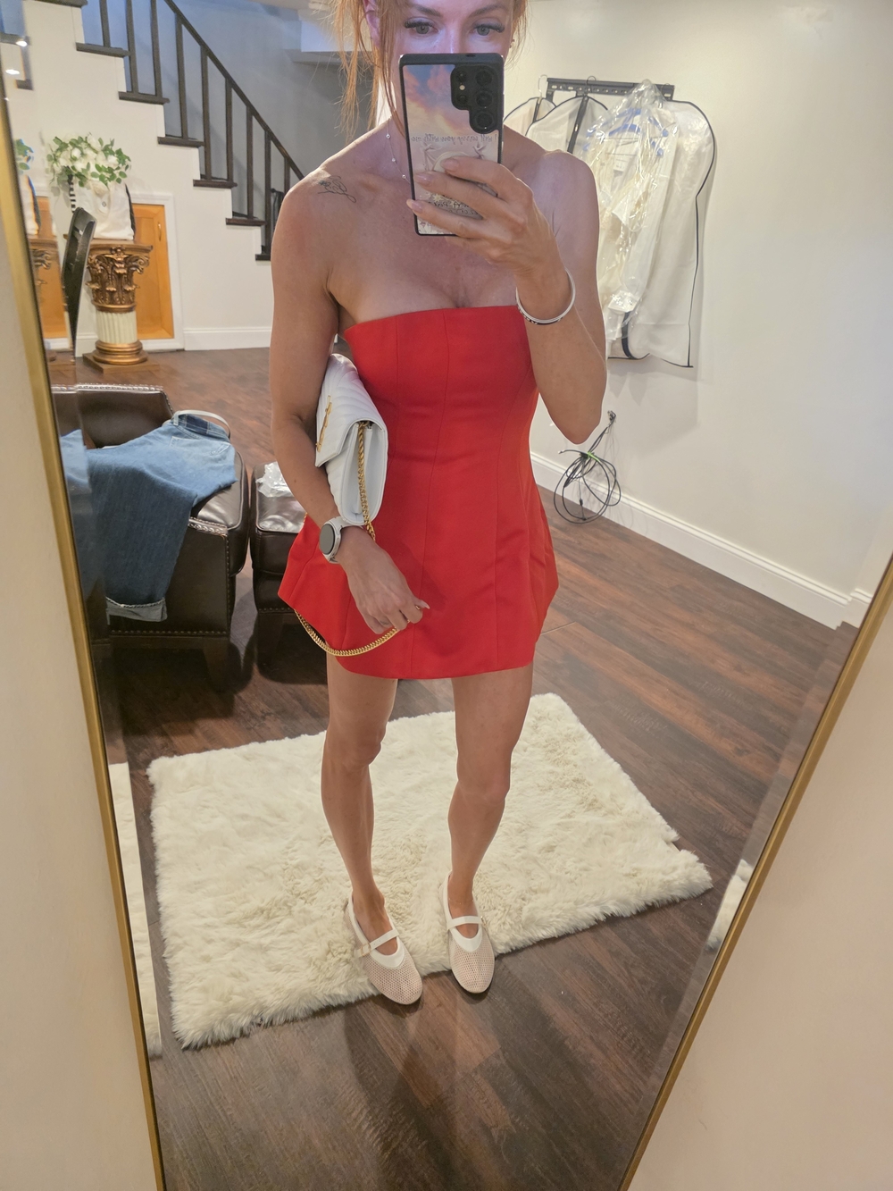 Lovers + Friends Strapless Red Corset Top